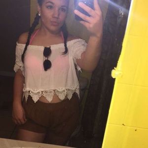 White crop top. Super cute